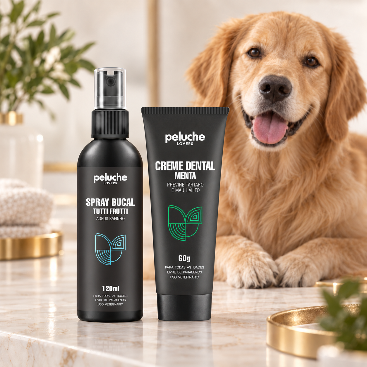 Spray Bucal e Creme Dental Peluche