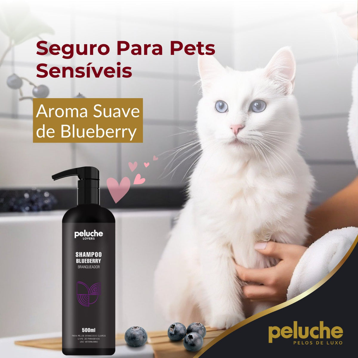 Shampoo Blueberry Branqueador Peluche — 500 ml