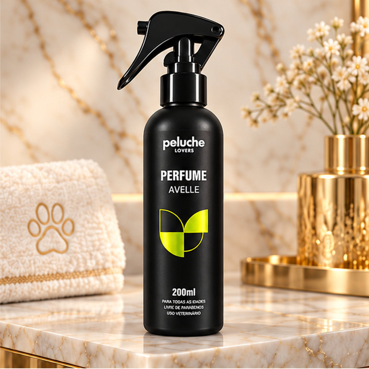 Perfume Avelle Peluche 200 ml em cenário premium