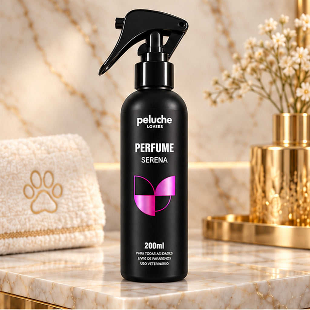 Perfume Serena Peluche 200 ml em cenário premium