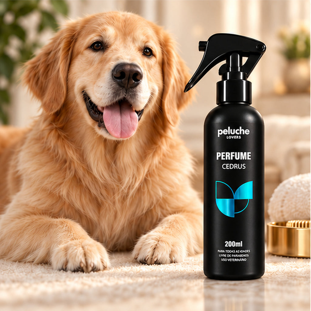 Perfume Cedrus Peluche 200 ml com pet em ambiente premium