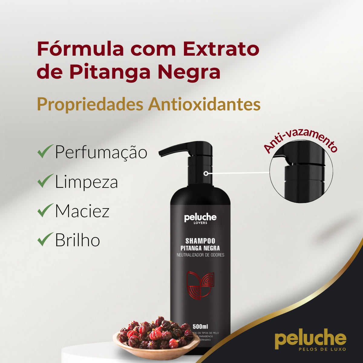 Shampoo Pitanga Negra Peluche — 500 ml