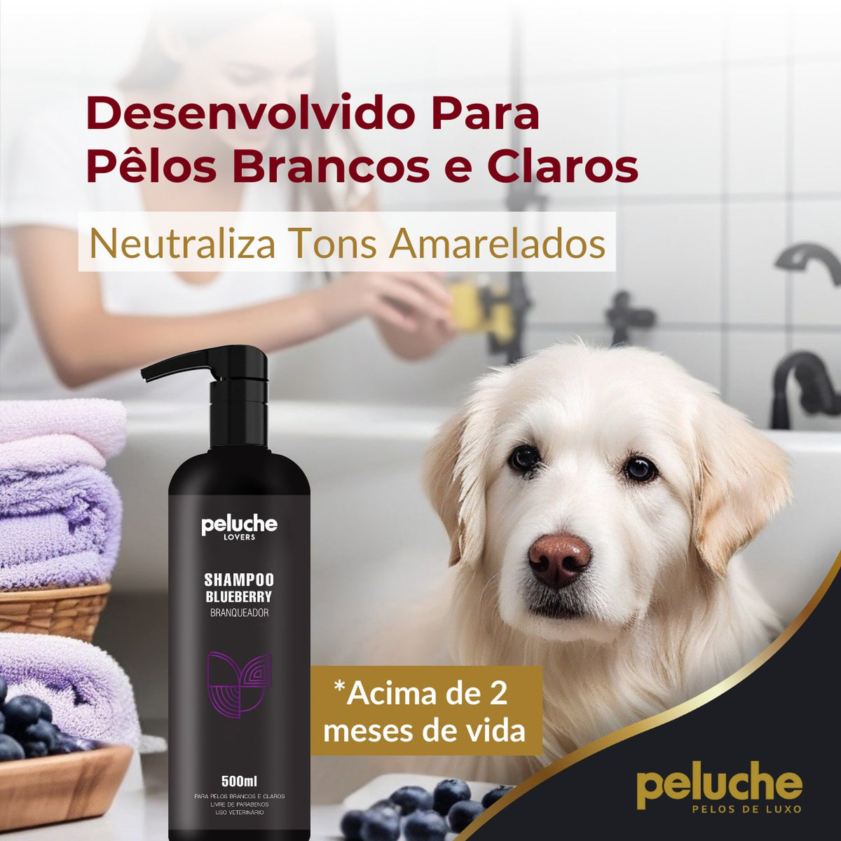 Shampoo Blueberry Branqueador Peluche — 500 ml