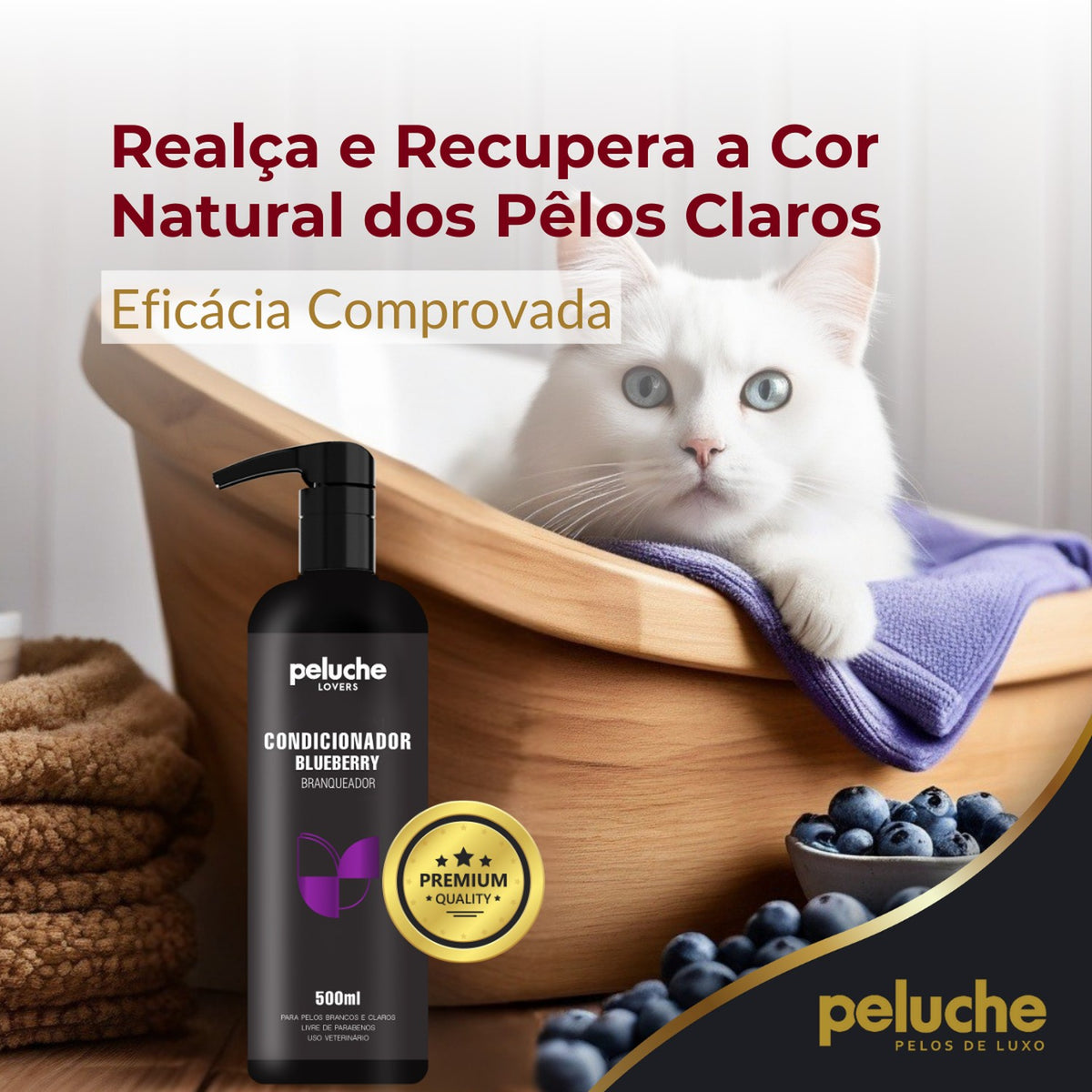 Condicionador Blueberry Branqueador Peluche — 500 ml