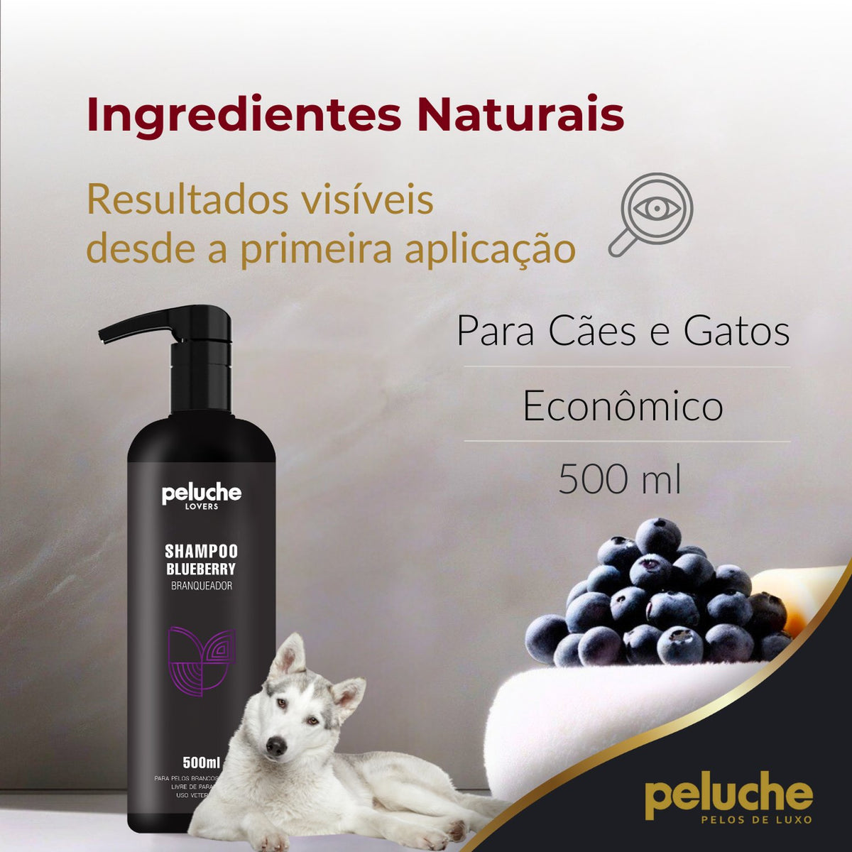 Shampoo Blueberry Branqueador Peluche — 500 ml