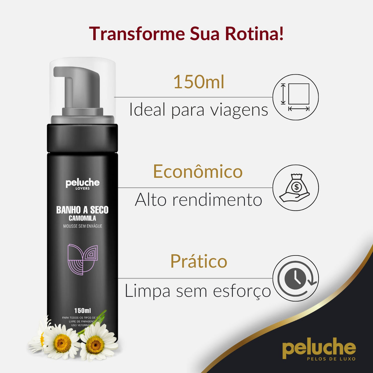 Banho a Seco Camomila Peluche — 150 ml