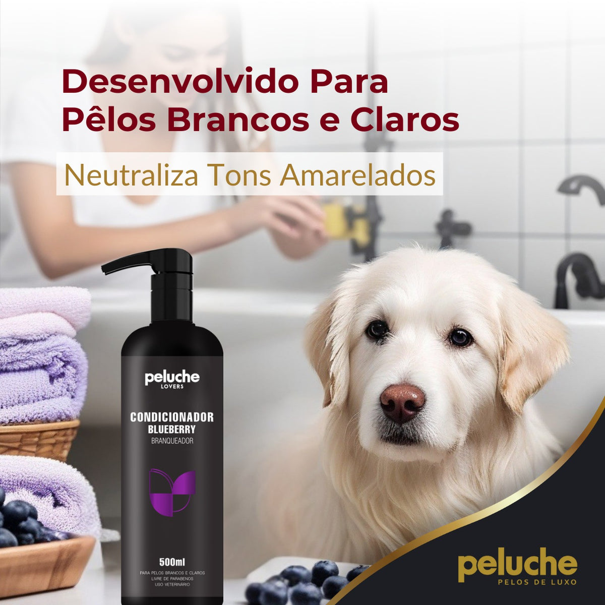 Condicionador Blueberry Branqueador Peluche — 500 ml