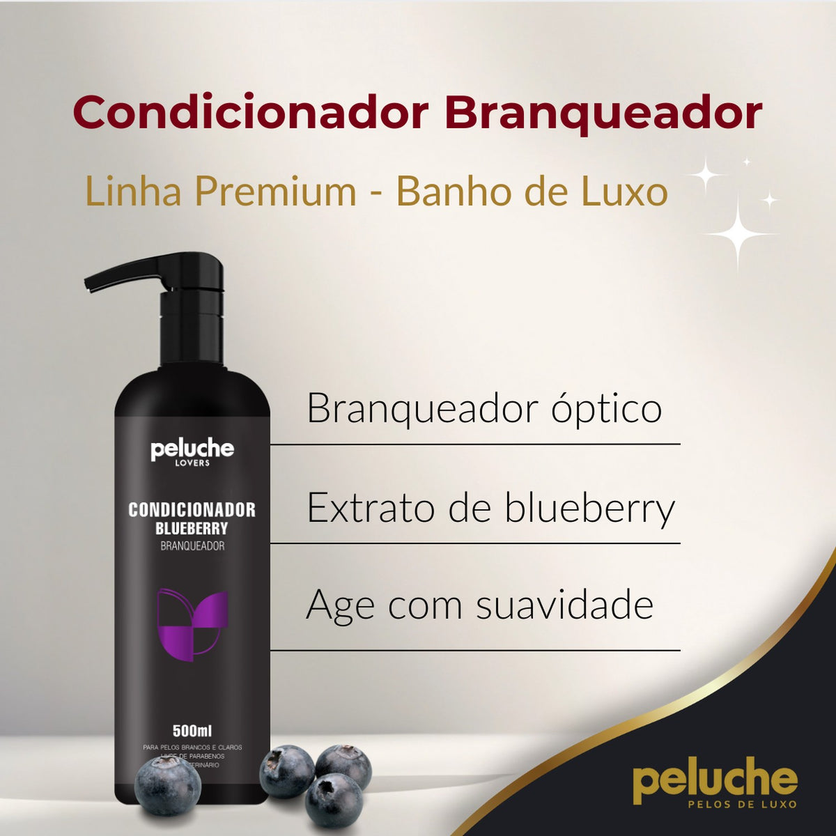 Condicionador Blueberry Branqueador Peluche — 500 ml